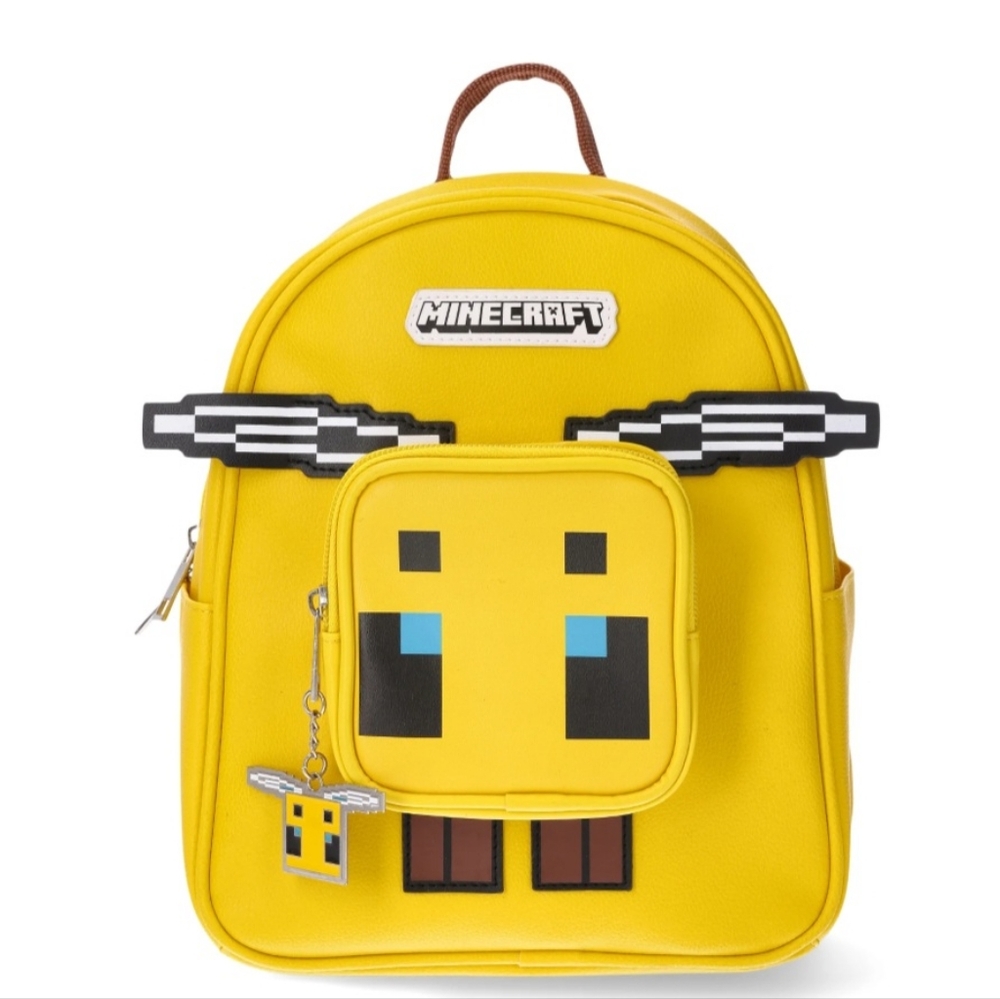 Kids NWT Yellow Minecraft Bee Craft 10.5" mini backpack
